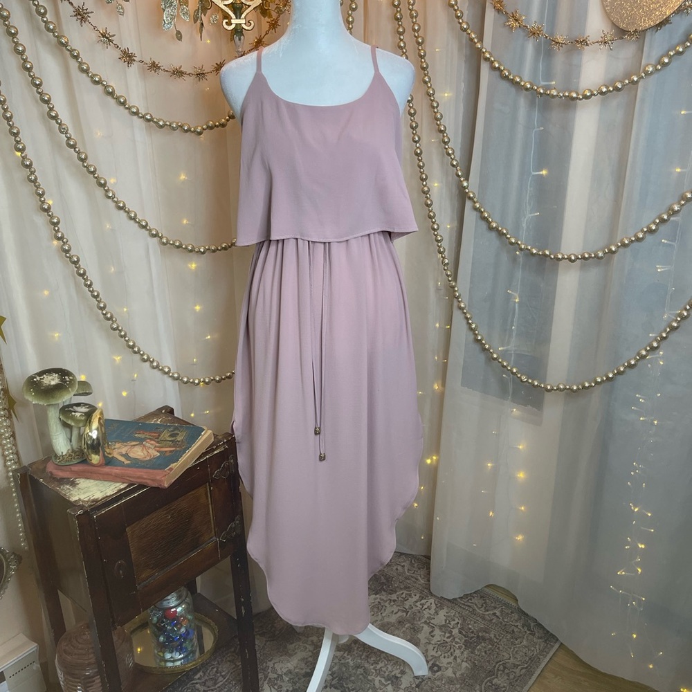 Chic Pink High Low Dress with Graceful Flow